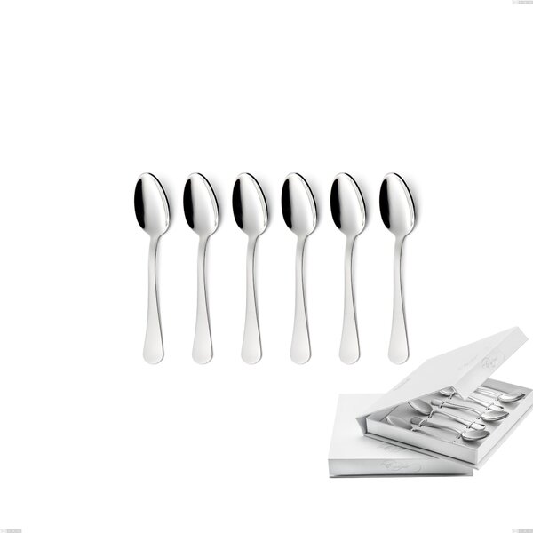 Confezione a libro 6 pezzi cucchiaino moka Milano inox 18/10 , Acciaio inox 18/10 (AISI304) lucido a specchio, spessore 2,5 mm