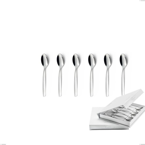 Confezione a libro 6 pezzi cucchiaino moka Shark, Acciaio inox 18/C (AISI430), spessore 2.00 mm
