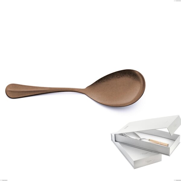 Confezione a libro 1 pezzo pala riso Royal Retr� PVD Chocolate, Acciaio 18/10 antico, spessore 2.5 mm, pvd chocolate