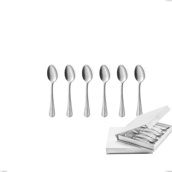 Confezione a libro 6 pezzi cucchiaino moka Royal Retro, Acciaio inox 18-10 finitura vintage, spessore 2.5 mm