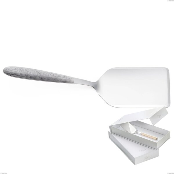 Confezione a libro 1 pezzo pala lasagne vero betulla, acciaio 18.0, manicatura pbt sublimato acciaio lucido