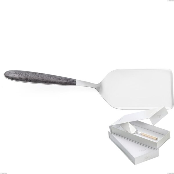 Confezione a libro 1 pezzo pala lasagne vero olmo grigio, acciaio 18.0 nickel free, manicatura pbt sublimato acciaio lucido