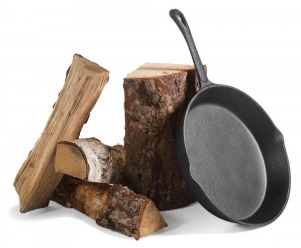 Padella in Ghisa Naturale 26 cm, Spessore 4 mm, Fatta a Mano, Alta Qualit� - Ideale per Barbecue e Cucina Esterna