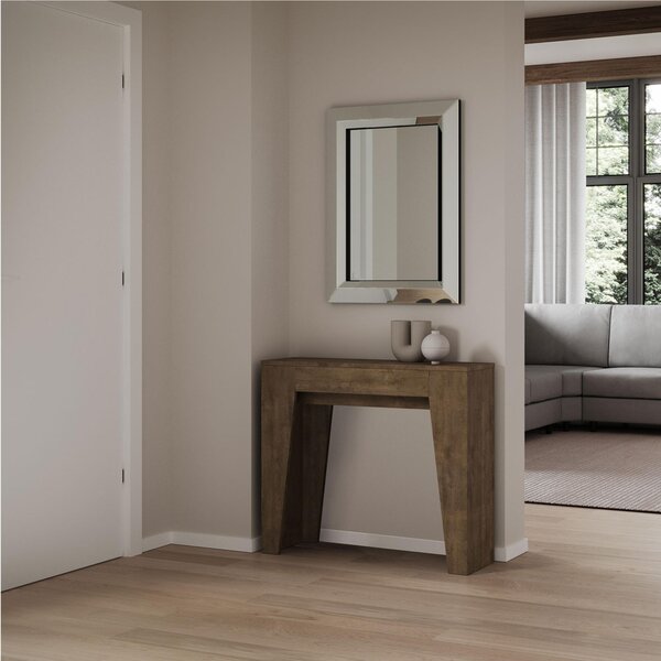 Consolle Allungabile NARROW in Legno Nobilitato Dimensioni 90x25xh 77 cm Allungabile fino a 181 Ospita 10 persone Colore Noce