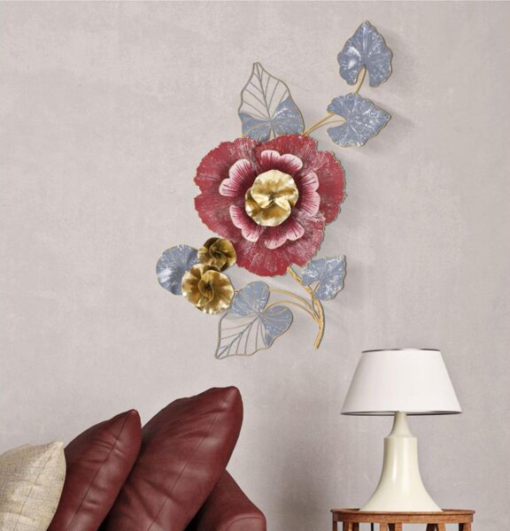Pannello decorativo 3D da parete in metallo raffigurante un fiore Dimensioni 61,6x9,5x h111,8 cm peso 2200 kg vari colori
