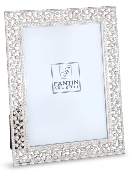 Portafoto Argentato con FIORI E STASS PER FOTO 10x15 cm Stile classico argento