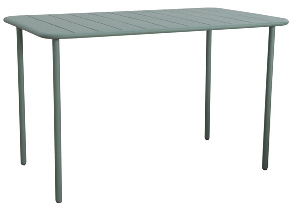 Tavolo da pranzo per giardino Cafe in acciaio con piano in alluminio verde per 4 persone 70x120cm