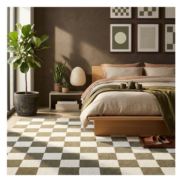 Tappeto verde/color crema 200x290 cm Bistro – ESTE