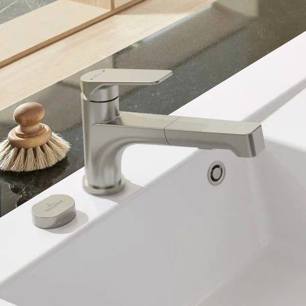 Villeroy & Boch 928100LC Miscelatore da cucina Junis Shower in acciaio inox, acciaio inox massiccio