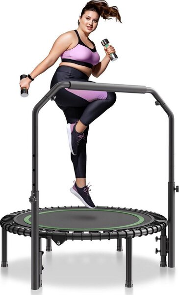 Mini trampolino fitness pieghevole da 40" per adulti con maniglia