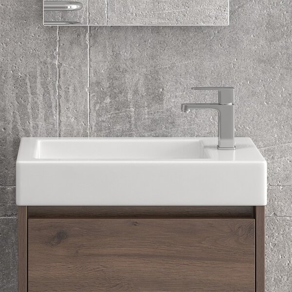 Mobile bagno 55 cm sospeso con un'anta e lavabo incasso MN-55A - KAMALU