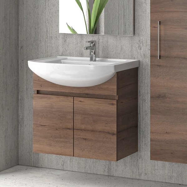 Mobile bagno 65cm sospeso con 2 ante BN-65A - KAMALU