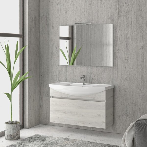 Mobile bagno 100cm sospeso con cassetto scorrevole BN-100B - KAMALU