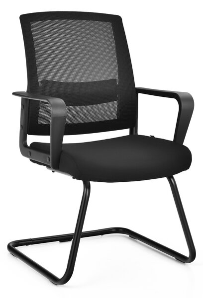 Costway Sedia da conferenza con base a forma di slitta, Sedia ergonomica da ufficio con schienale a rete sedile imbottito