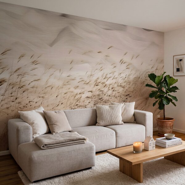 Carta da parati Campo di grano innevato, Carta da parati Natura, Carta da parati popolare, w03941 - Tapeko.it