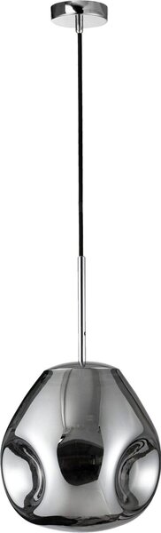 Luce metallica Lava con paralume fatto a mano, Variante: 12 W, Ø 250 x 385 mm, cromo