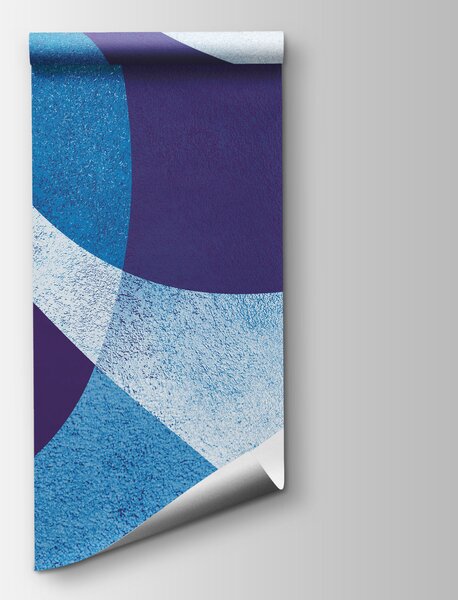 Carta da parati Arte astratta in blu e bianco, Carta da parati lastrazione, Carta da parati popolare, t01037v4 - Tapeko.it