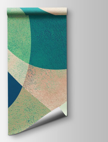 Carta da parati Arte colorata dalle forme sinuose, Carta da parati lastrazione, Carta da parati popolare, t01037v5 - Tapeko.it