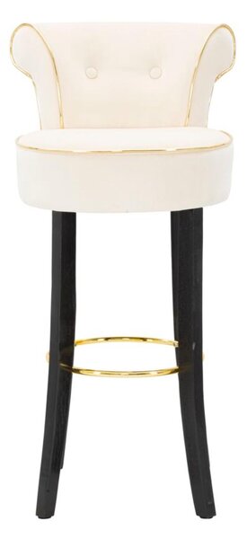 Sgabello bar rotondo imbottito in velluto sintetico, PIRAMID dimensioni 46x48xh 93 cm Seduta 75 cm - tessuto ondulato imbottito Cream
