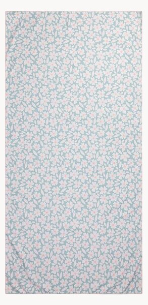 Telo mare per bambini in microfibra con custodia Green Flowers