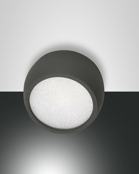 Fabas Luce Faretto da soffitto 1 luce a LED dal design moderno Vasto Alluminio Antracite 3000k Luce Calda LED INTEGRATO 7W 1 Lampadina Lumen 630
