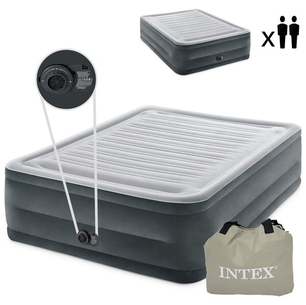 Materasso gonfiabile per letto matrimoniale con pompa automatica, dimensioni 203x152 cm, marca INTEX, modello 64418ND