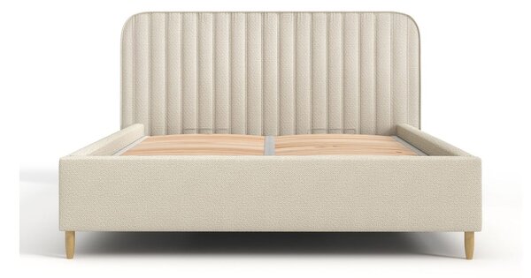 Letto matrimoniale imbottito beige con spazio contenitivo e rete 180x200 cm Noto - Maison de Rêve