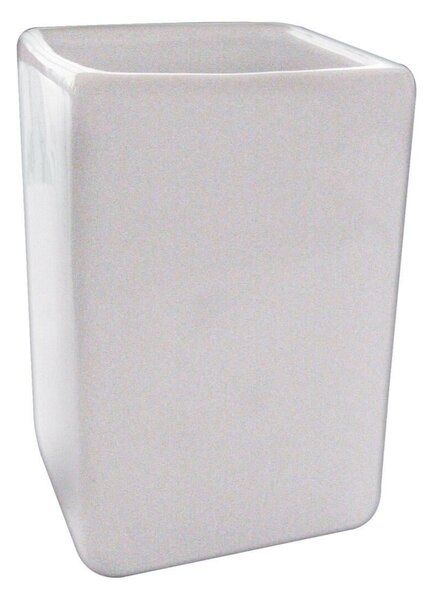 Bicchiere porta spazzolini Verbena in ceramica bianco