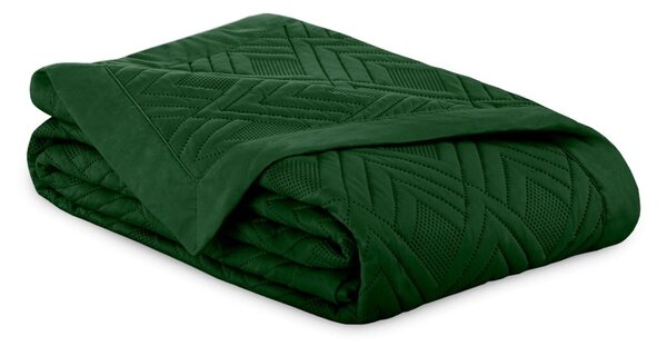 Copriletto verde scuro in microfibra con rivestimento trapuntato 170x210 cm Ophelia – Restilo