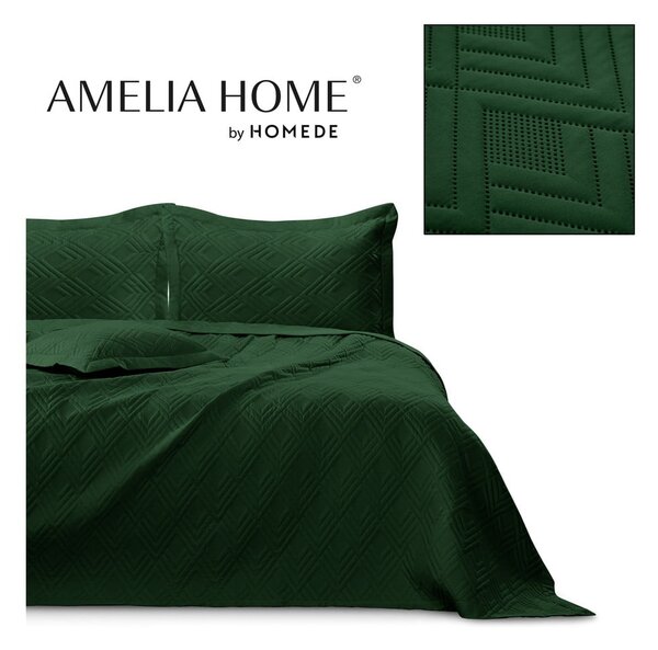 Copriletto verde scuro in microfibra con rivestimento trapuntato 170x210 cm Ophelia – Restilo