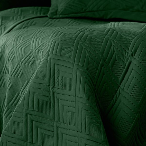 Copriletto verde scuro in microfibra con rivestimento trapuntato 170x210 cm Ophelia – Restilo