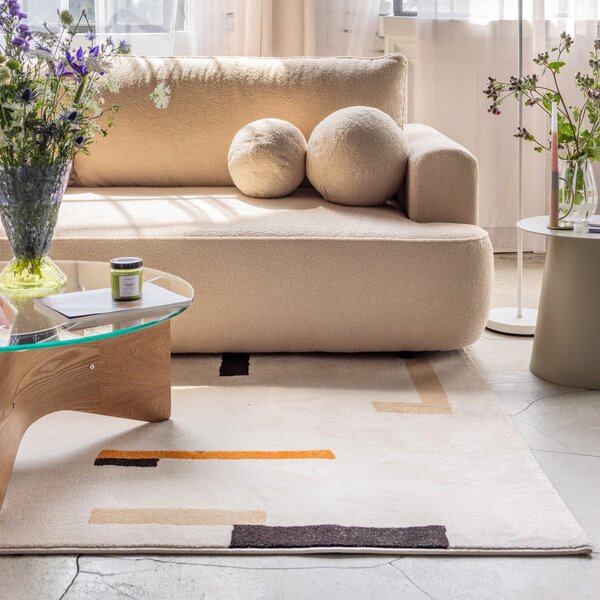 Tappeto arancione/color crema 80x150 cm Linea – Universal