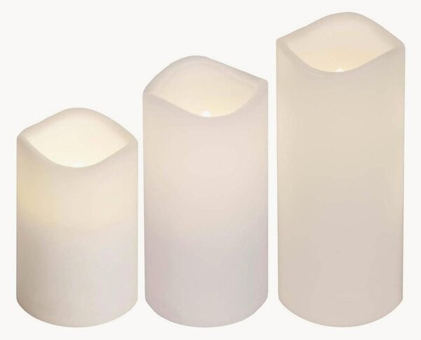 Set di 3 candele a pilastro a LED Paul