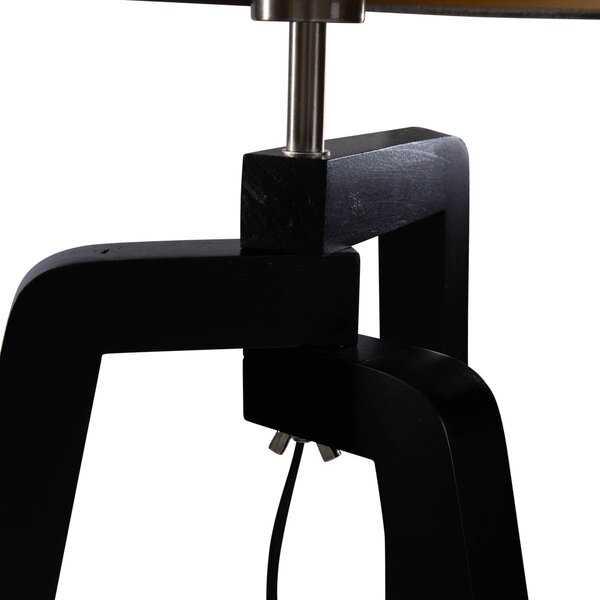 Lampada da Terra Nera con Paralume in Velluto Verde 50cm - Puros