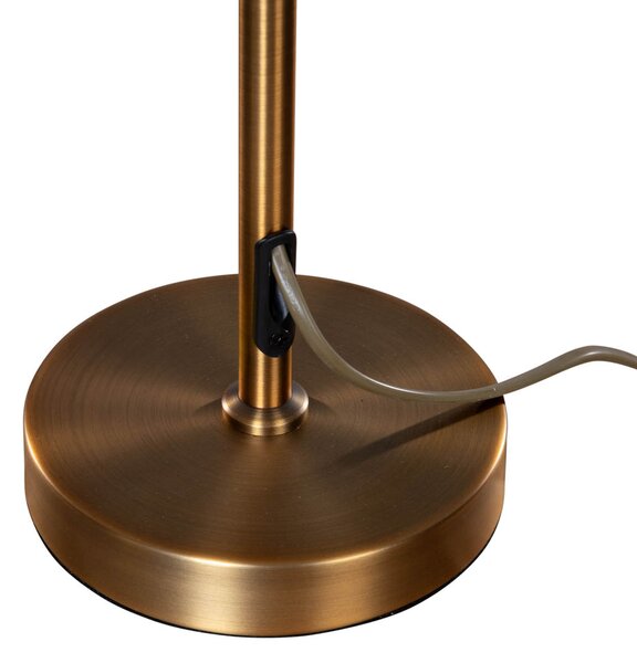 Lampada da Tavolo Bronzo con Paralume in Velluto Taupe 35cm - Parte