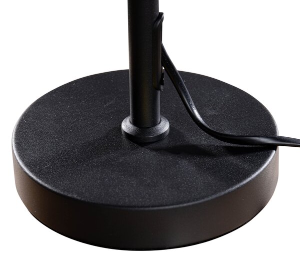Lampada da Tavolo Nera con Paralume in Velluto Taupe 35cm - Parte