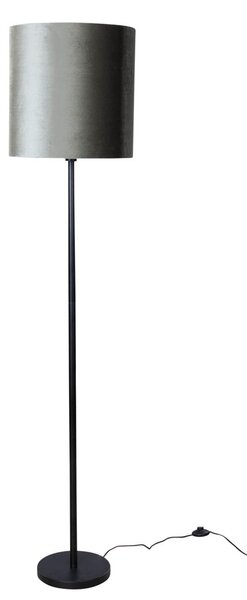 Lampada da Terra Nera con Paralume in Velluto Verde 40cm - Simplo