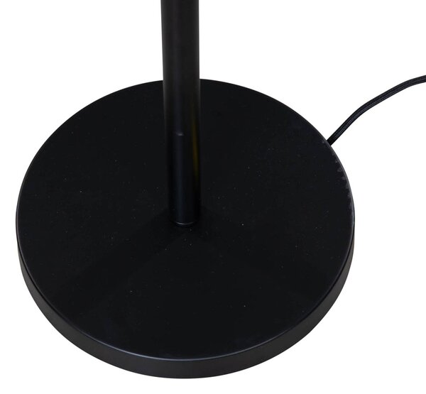 Lampada da Terra Nera con Paralume in Velluto Verde 40cm - Simplo