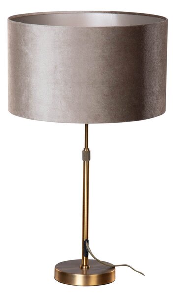 Lampada da Tavolo Bronzo con Paralume in Velluto Taupe 35cm - Parte
