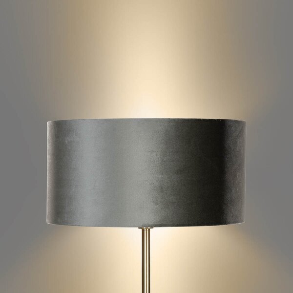 Lampada da terra ottone con paralume in velluto verde 50 cm - Simplo