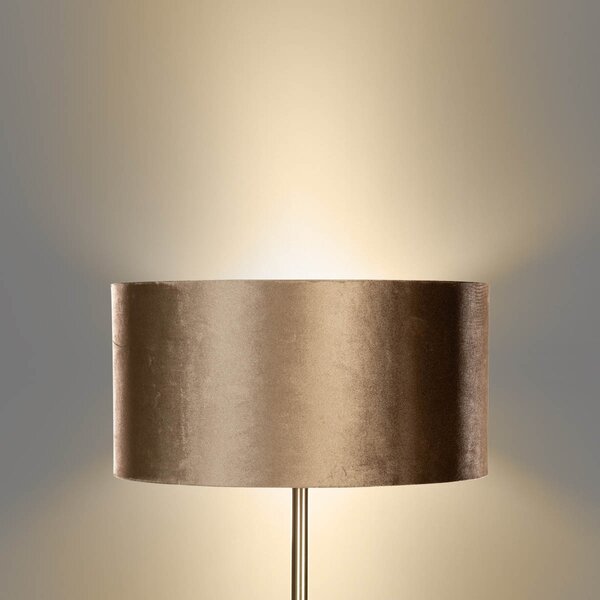 Lampada da Terra in Ottone con Paralume in Velluto Bronzo 50cm - Simplo
