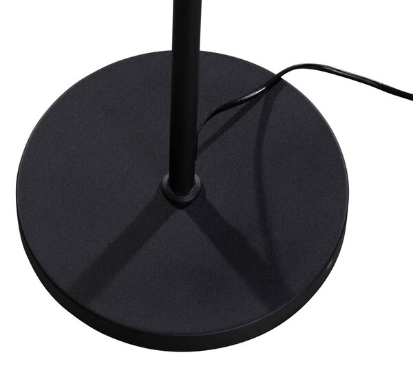 Lampada da Terra Nera con Paralume in Velluto Oval 50cm - Parte