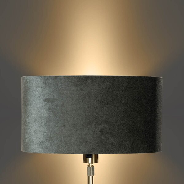 Lampada da Tavolo Oro con Paralume in Velluto Verde Ovale 35cm - Parte