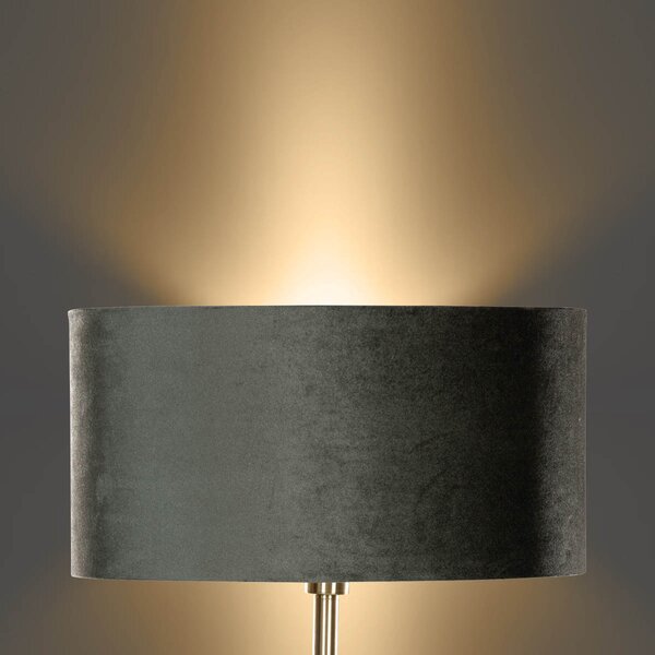 Lampada da Tavolo Ottone con Paralume in Velluto Verde Ovale 35cm - Simplo