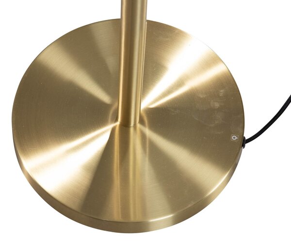Lampada da Terra Ottone con Paralume in Velluto Taupe 50cm - Simplo