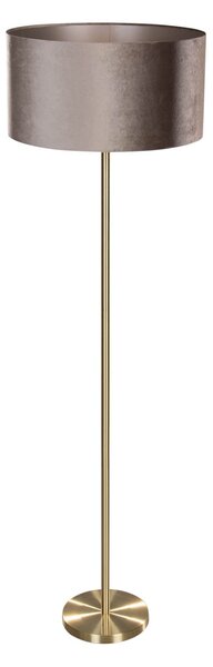 Lampada da Terra Ottone con Paralume in Velluto Taupe 50cm - Simplo