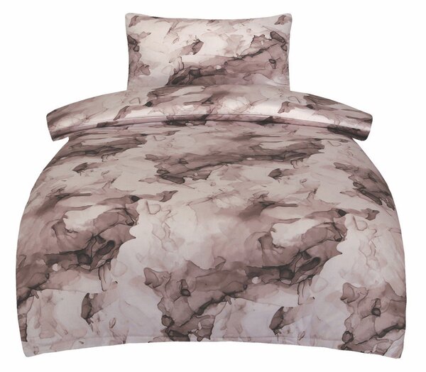 Set copripiumino e federa marrone in raso di cotone per letto singolo 140x200 cm Deluxe Minerals – My House