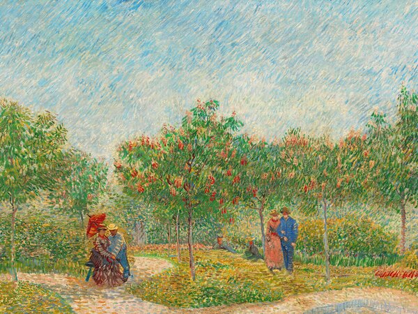 Stampa artistica Garden with Courting Couples Square Saint-Pierre - Vincent van Gogh, (40 x 30 cm)