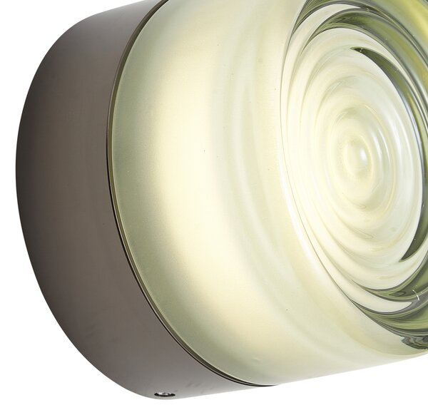 Lampada da parete di design nera con vetro verde chiaro IP44 - Michele