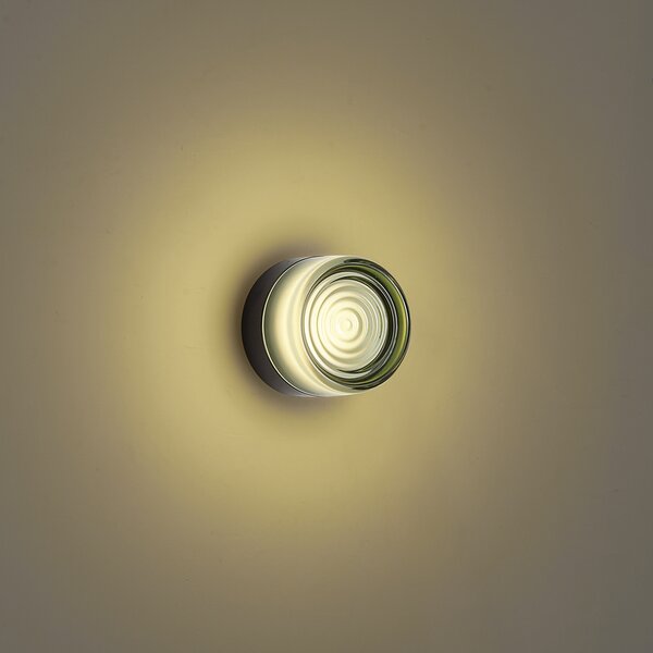 Lampada da parete di design nera con vetro verde chiaro IP44 - Michele